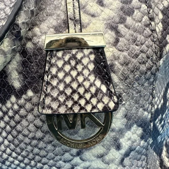 441. Michael Kors Riley Snakeskin Handbag - Picture 4 of 14